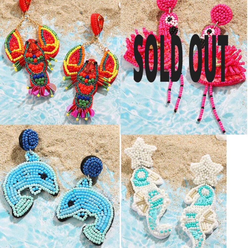 HAND BEADED/CRAFTED  EARRINGS NWT